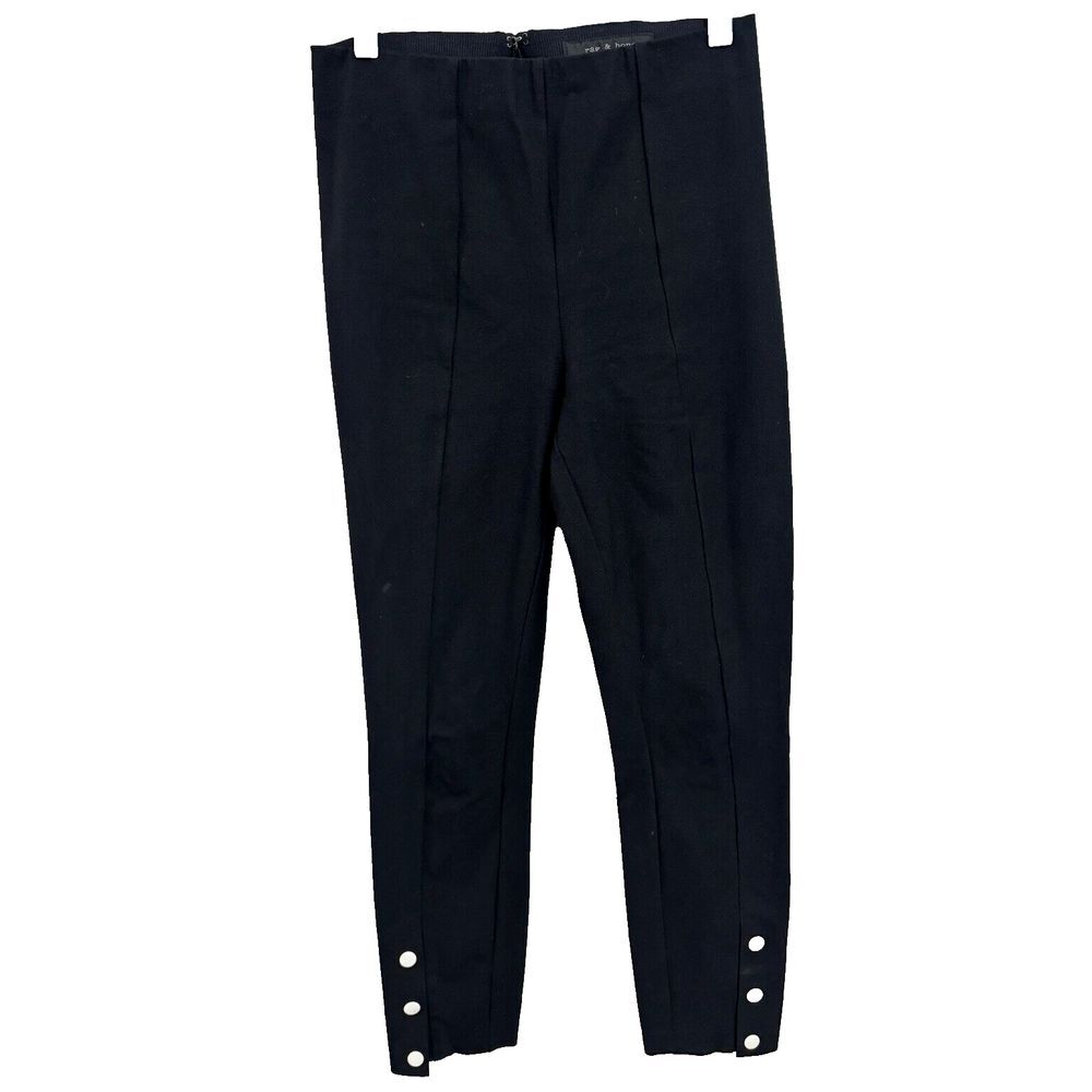 Rag & Bone Pants‎ White Button Detail  Black 2 Back Zipper